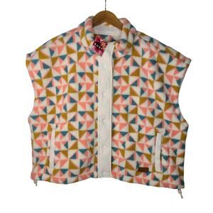 NWT Roxy Originals Women's Great Divide Print Vest Sweater  XL